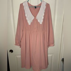 Vintage Inspired Pink and White Lace Dress